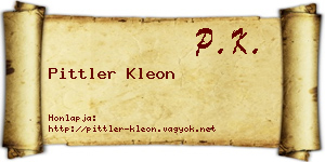 Pittler Kleon névjegykártya